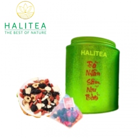 Trà Nhân Sâm Ngũ Bảo HALITEA Túi Tam Giác Hộp Thiếc 150gr/ hộp/...